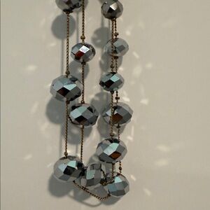 Elegant Kenneth Cole Silver Glass Beaded Necklace